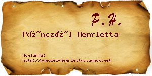 Pánczél Henrietta névjegykártya
